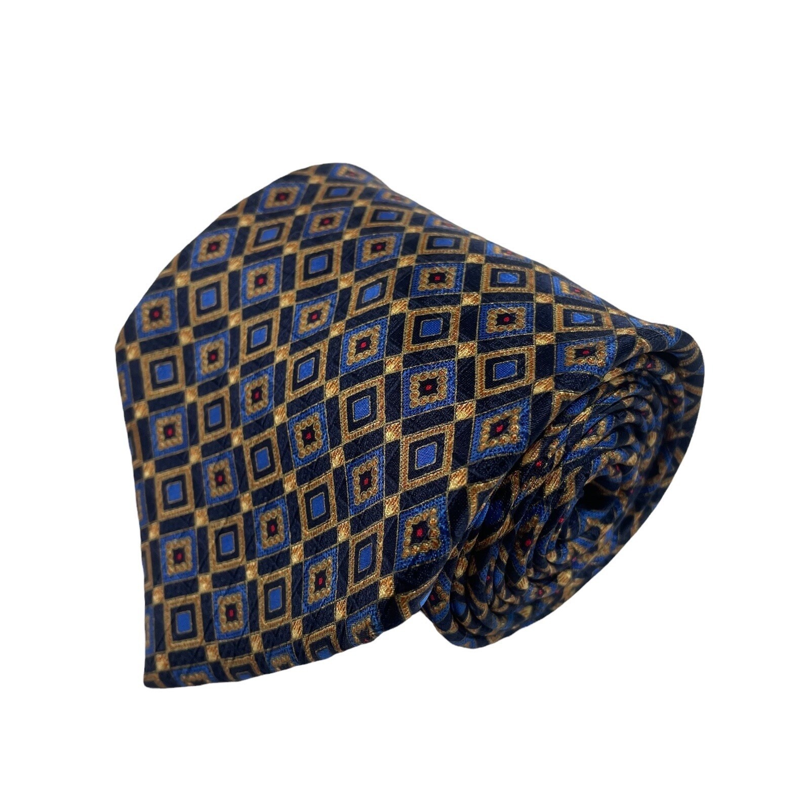 Stefano Ricci Navy Royal Blue Gold Red Geometric Pure Silk Mens Tie 4 Width Stefano Ricci Navy Royal Blue Gold Red Geometric Pure Silk Mens Tie 4 Width
